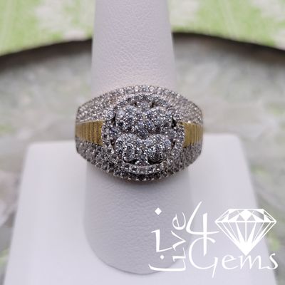 Silver Cubic Zirconia Fashion Men Ring