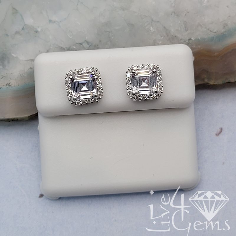 Silver Princess Cut Halo