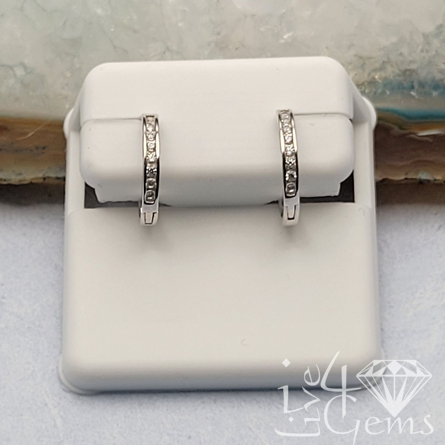 Silver Huggie 10mm CZ Both Inside and Outside