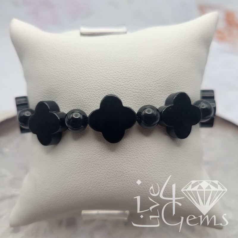 Black Jade Clover Bracelet
