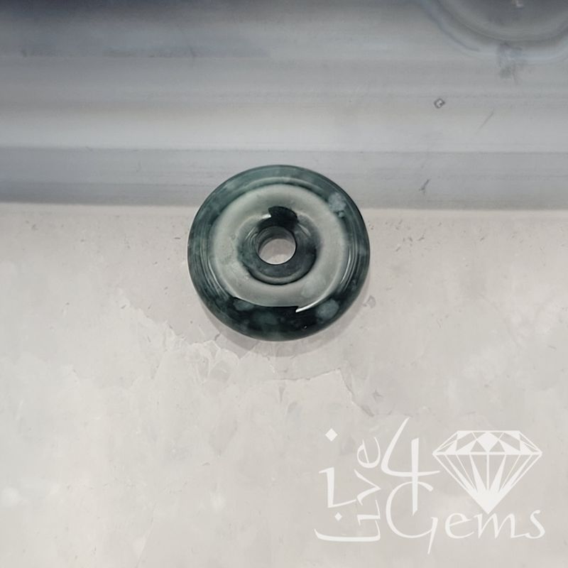 Dark Green Jade Donut Charm