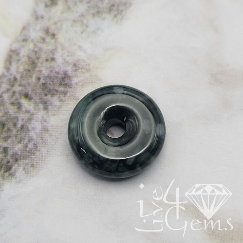 Dark Green Jade Donut Charm