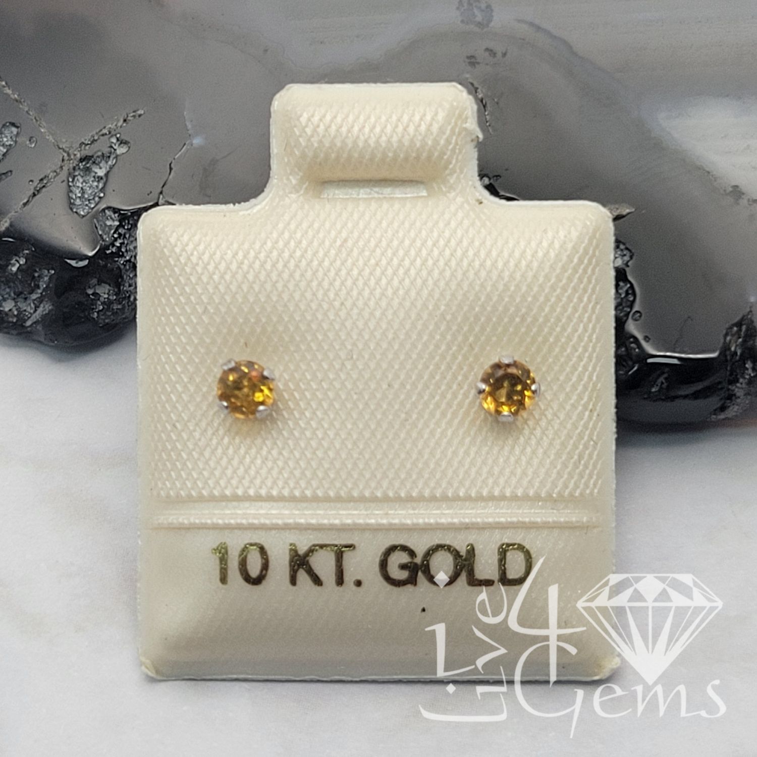 10ktw 3mm 0.20ct Citrine Stud Earrings