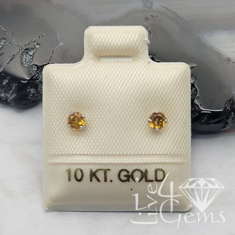 10ktw 3mm 0.20ct Citrine Stud Earrings