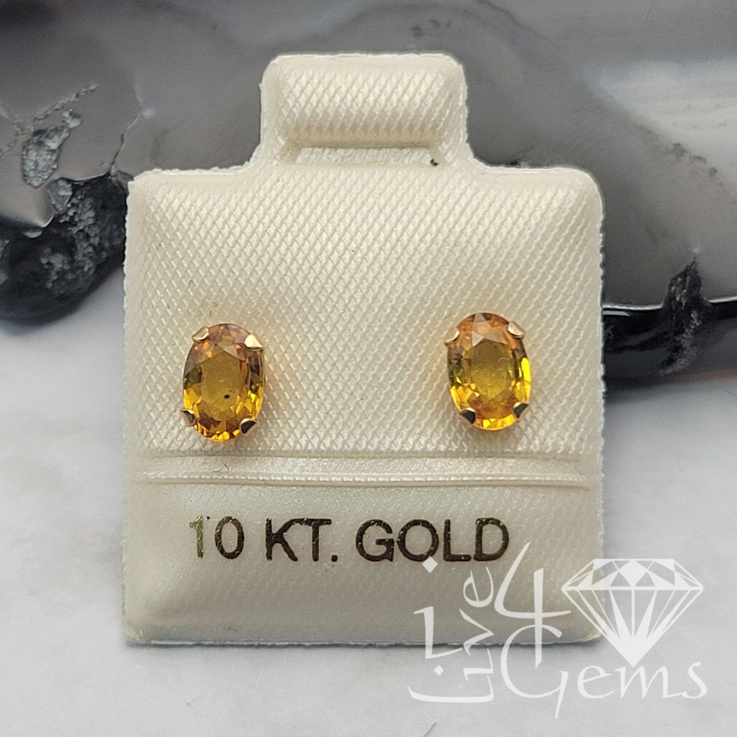 10kty 6x4mm 1.05ct Sapphire Stud Earrings