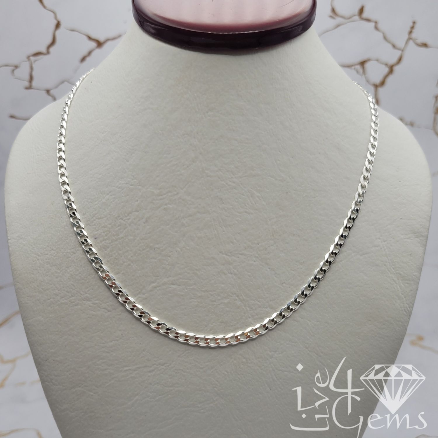 22&quot; Silver 3mm Cuban Link Chain