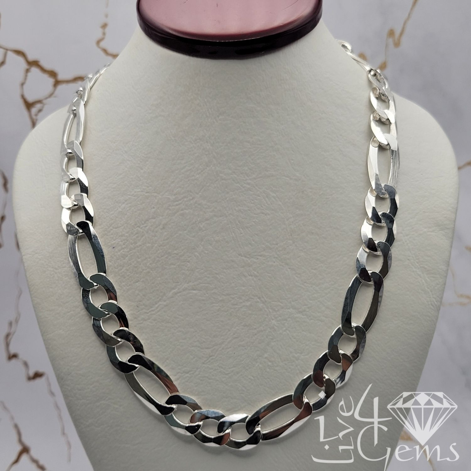 24&quot; Silver 10mm Figaro Link Chain