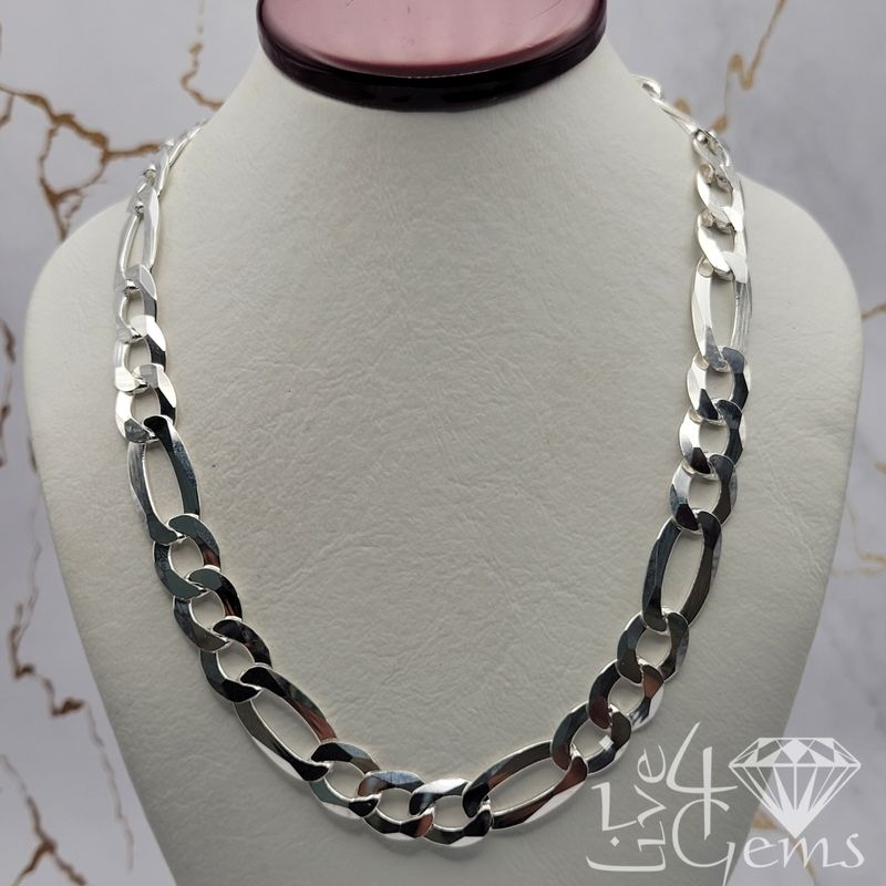 24&quot; Silver 10mm Figaro Link Chain