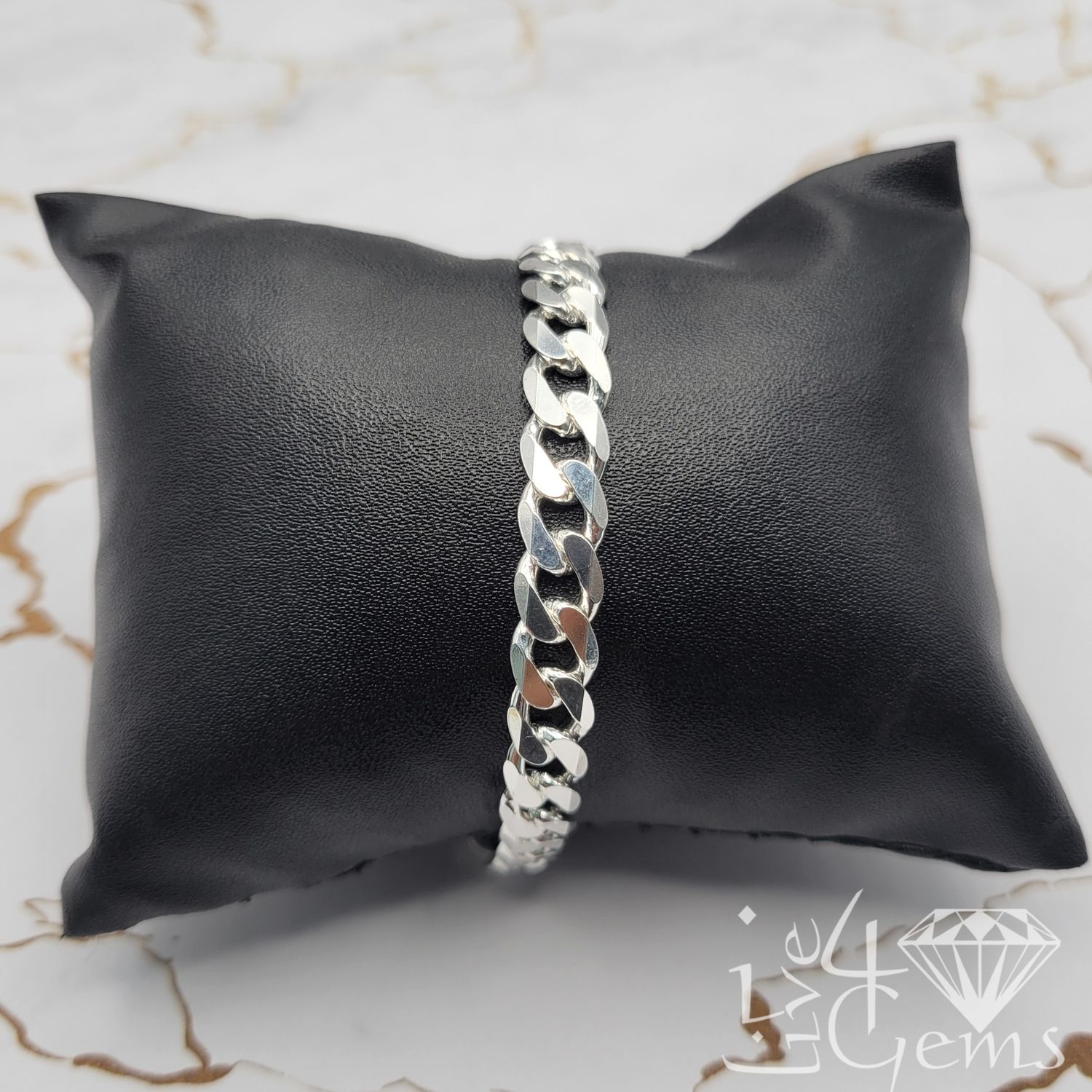 9&quot; Silver 7mm Cuban Link Handband