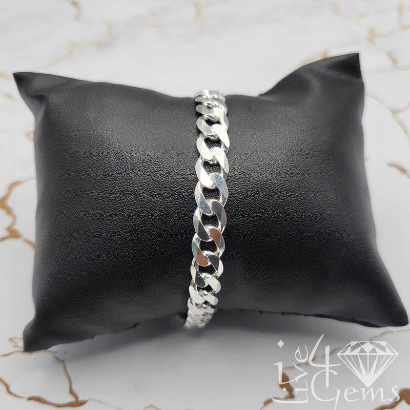 9&quot; Silver 7mm Cuban Link Handband