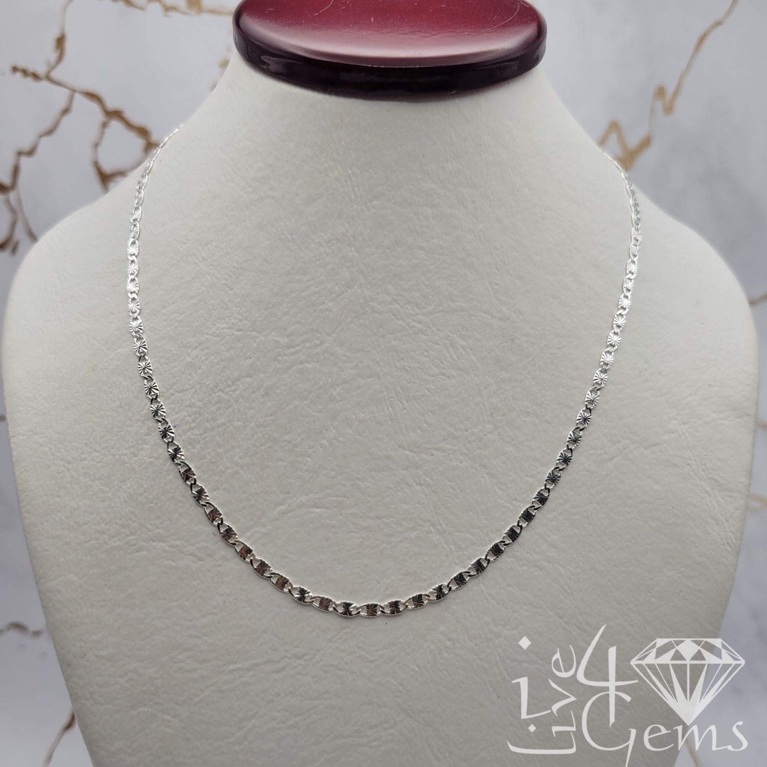 22&quot; Silver 2mm Fancy Link Chain