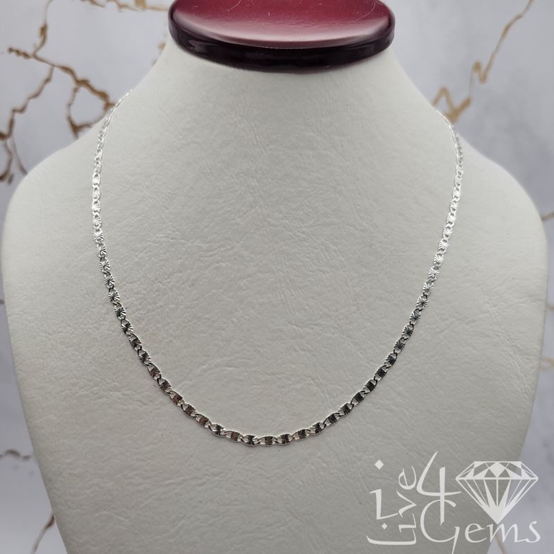 22&quot; Silver 2mm Fancy Link Chain