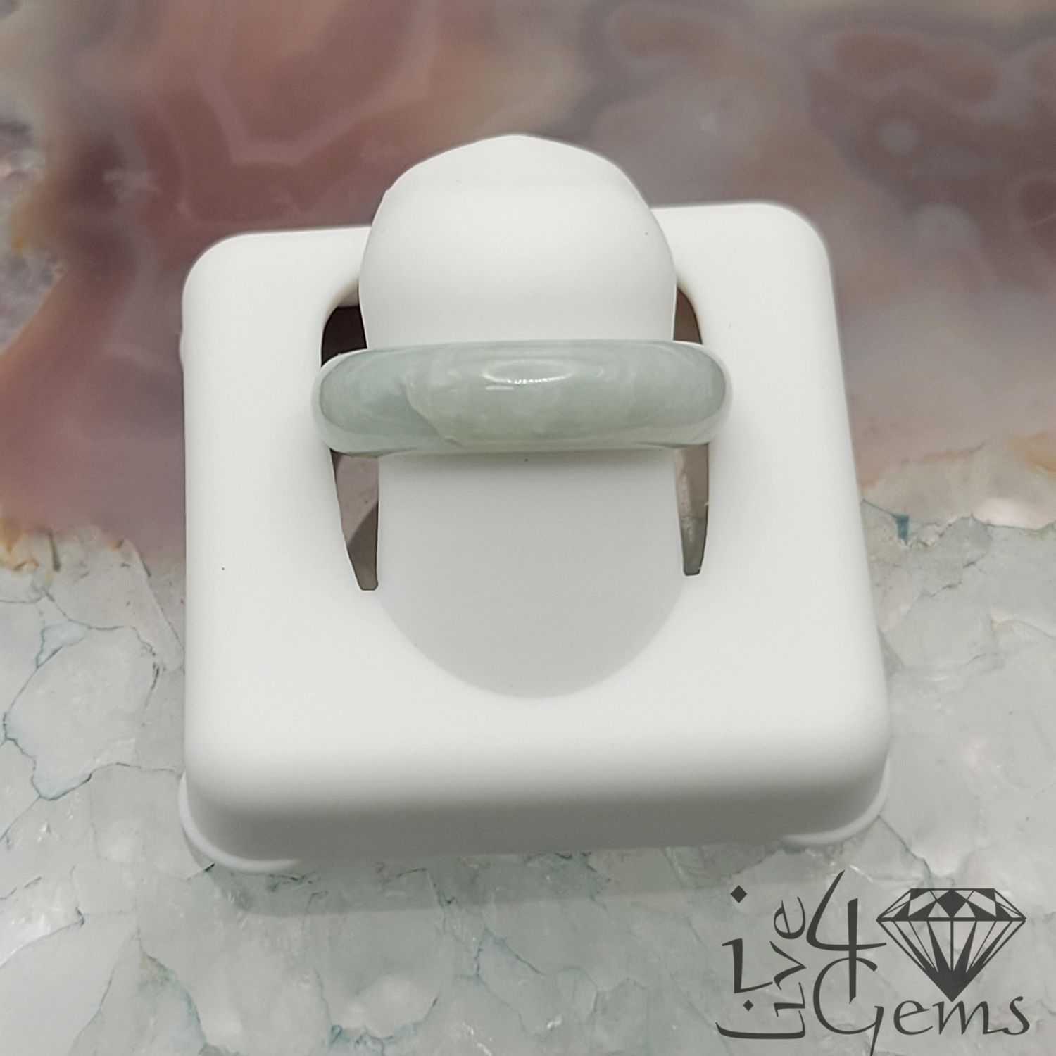 Green Jade Ring 5mm S7
