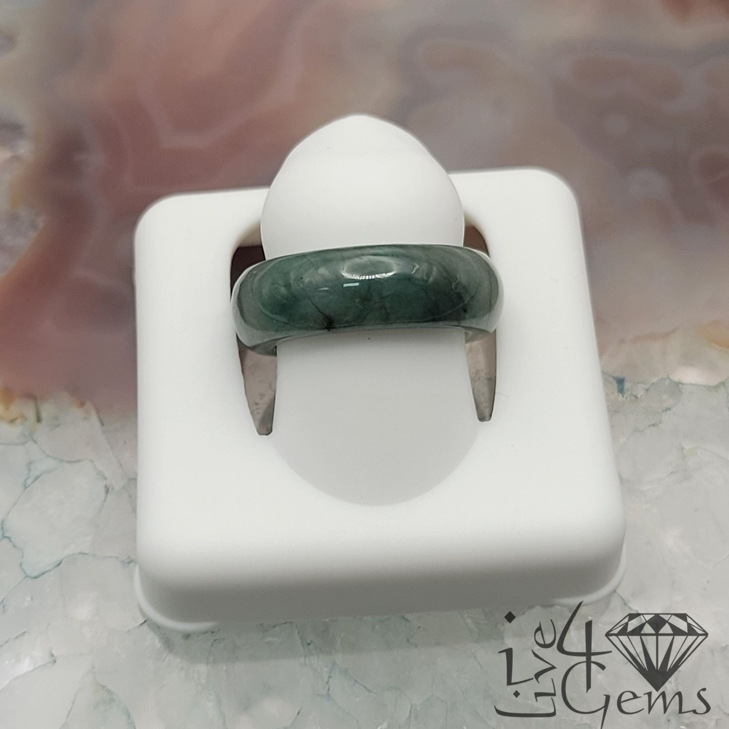 Green Jade Ring 6mm S3.5