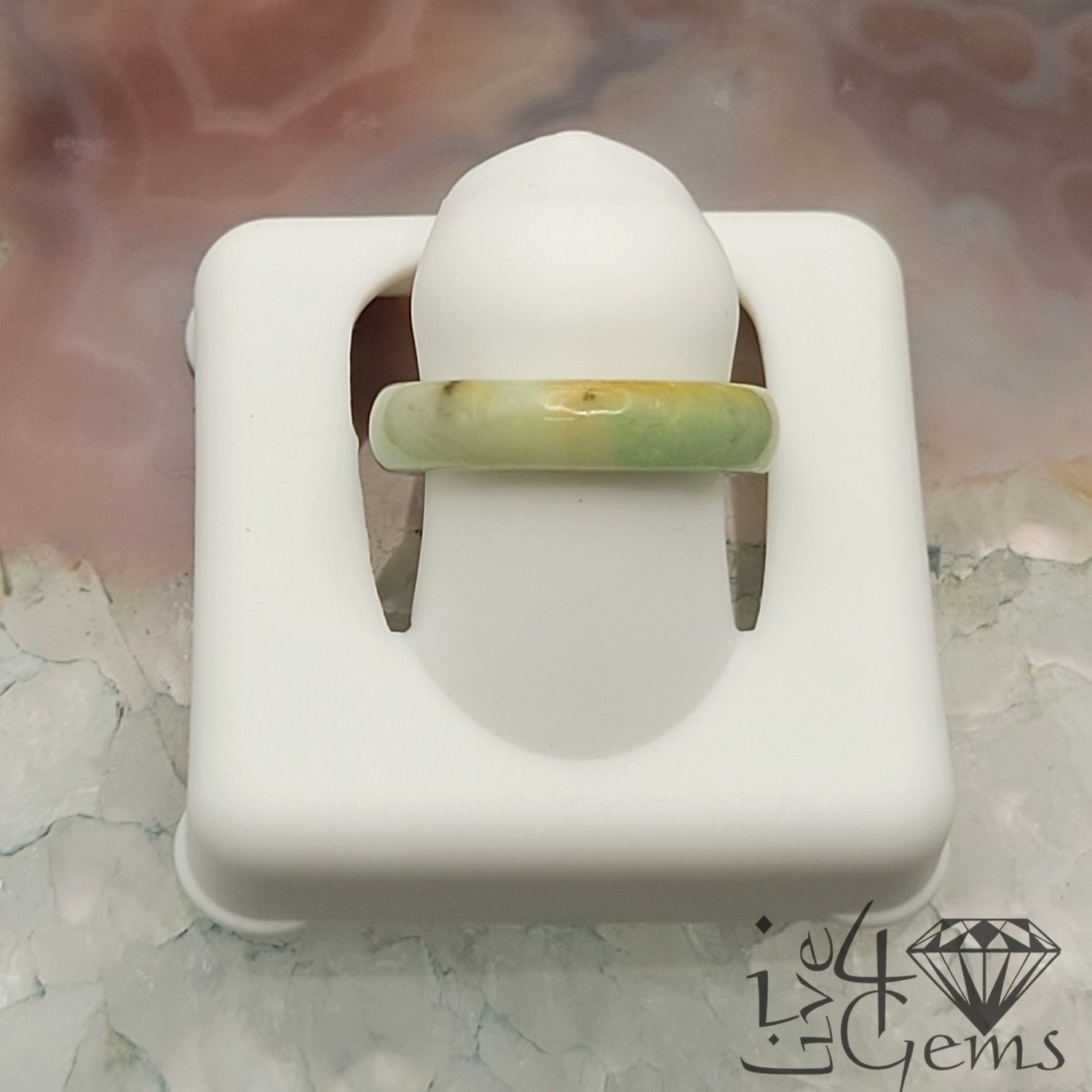 Green Jade Ring 6mm S4