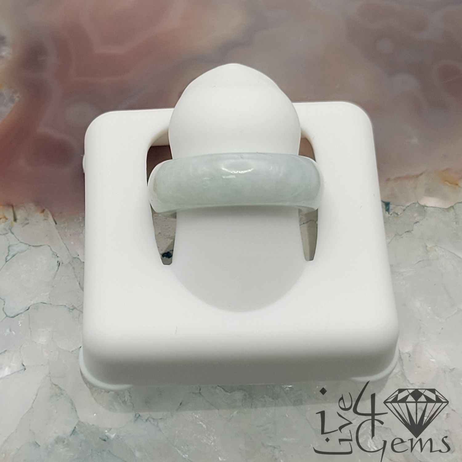 Green Jade Ring 6mm S5.5