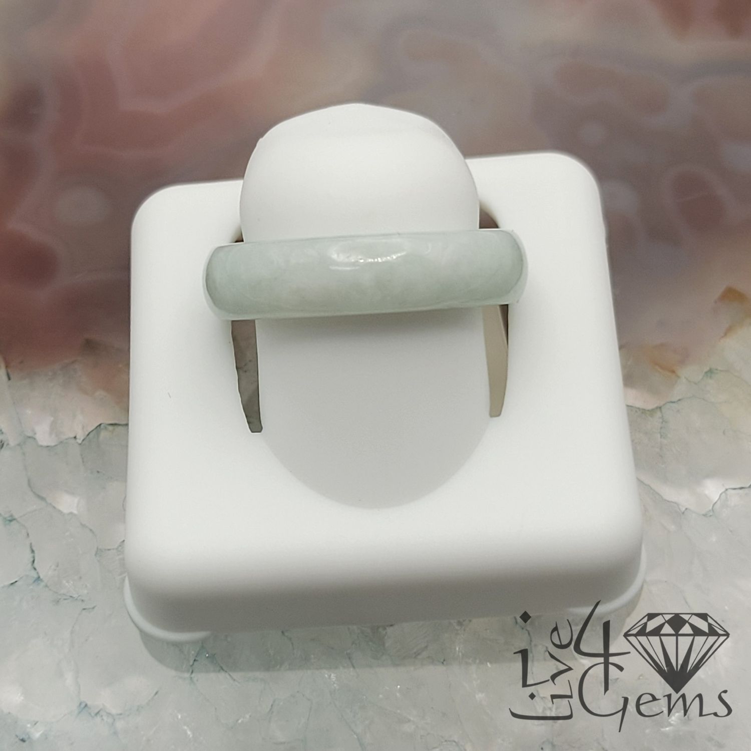 Green Jade Ring 6mm S7