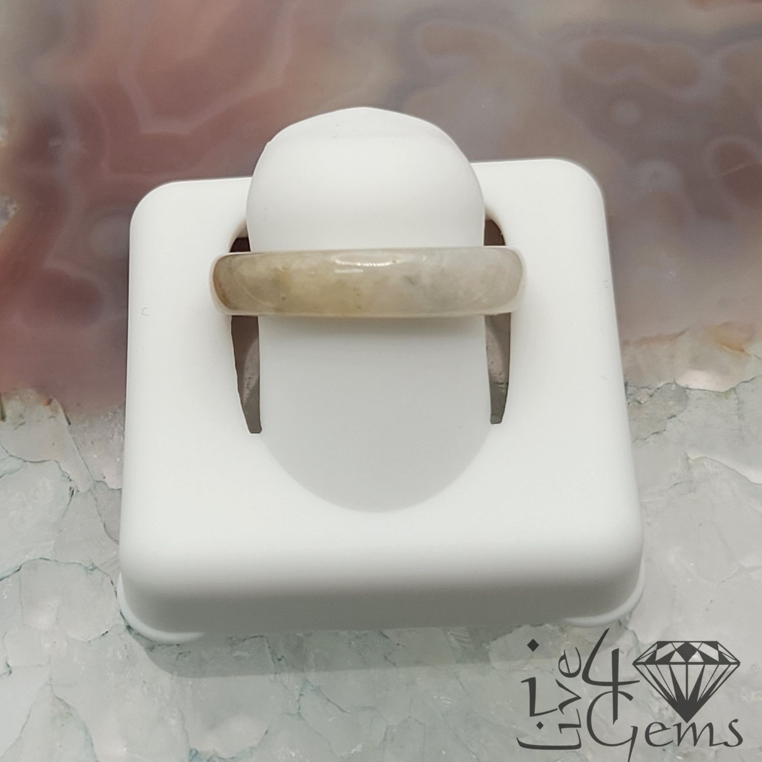 Orange Jade Ring 5mm S6.5