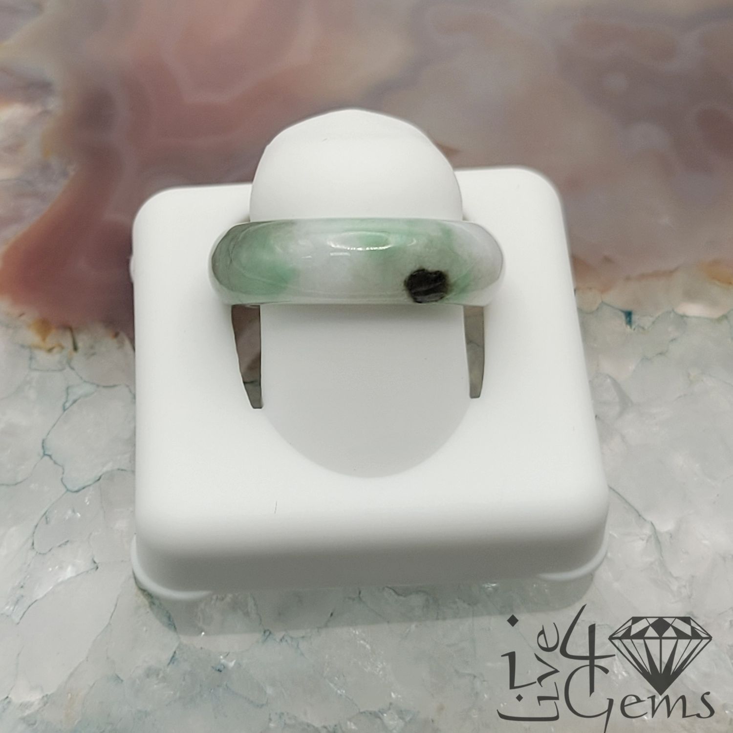 Green Jade Ring 6mm S6.5