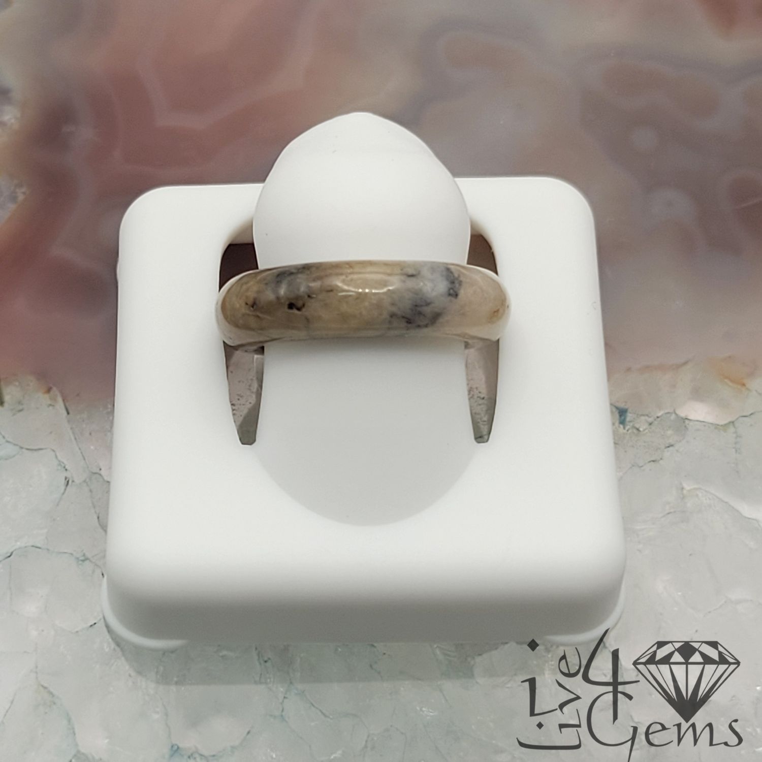 Orange Jade Ring 6mm S5.5