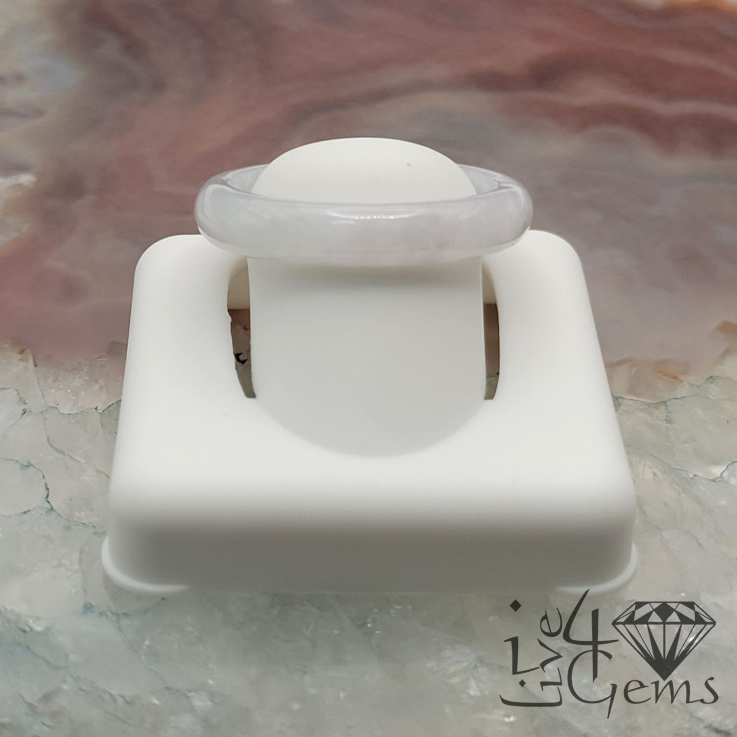 White Jade Ring 5mm S10