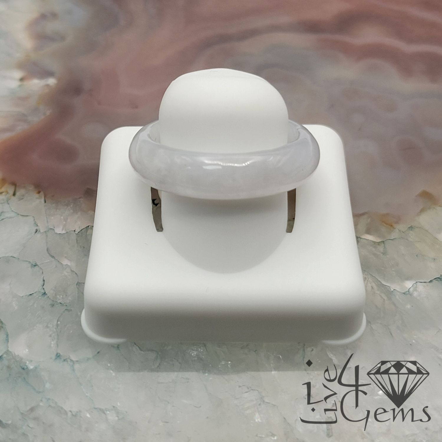 White Jade Ring 7mm S10