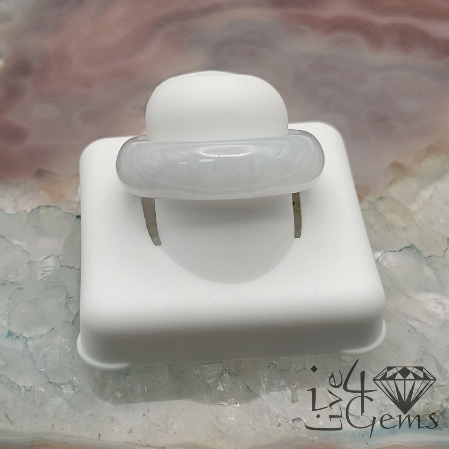 White Jade Ring 8mm S8