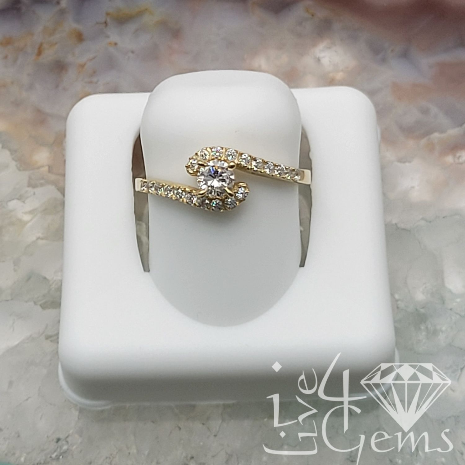 10kty Spiral Solitaire CZ Ring