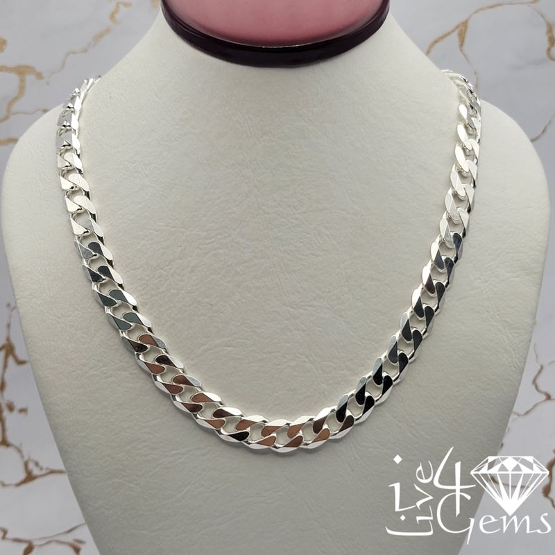 24&quot; Silver 7mm Cuban Link Chain