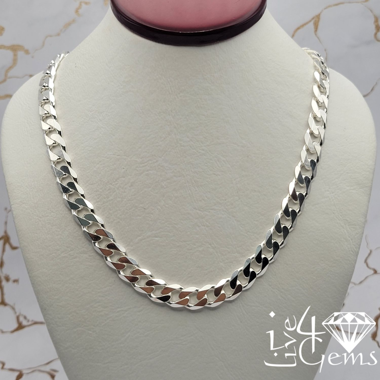 24&quot; Silver 7mm Cuban Link Chain