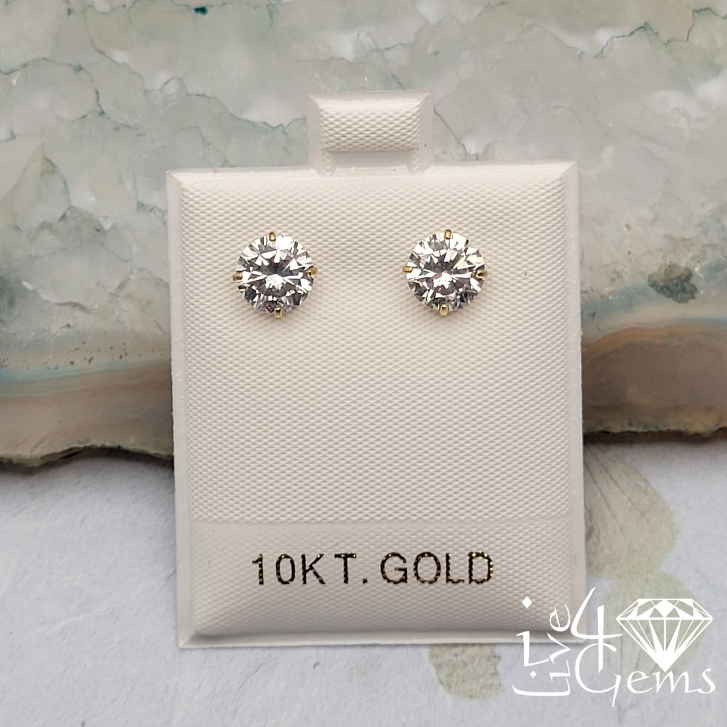 10kty 7mm Cz Round Stud