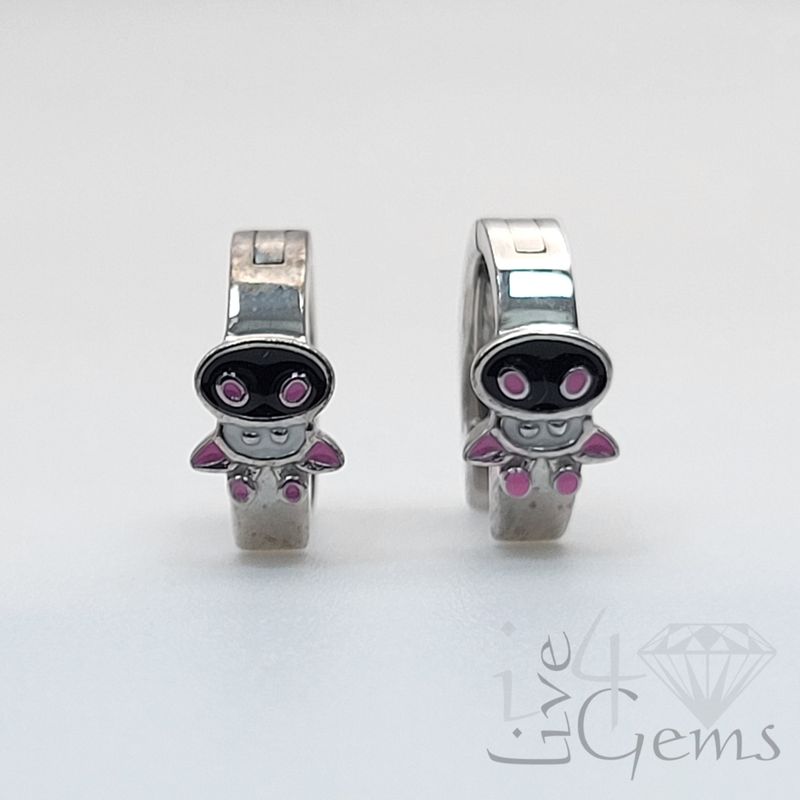 Silver Character Huggie