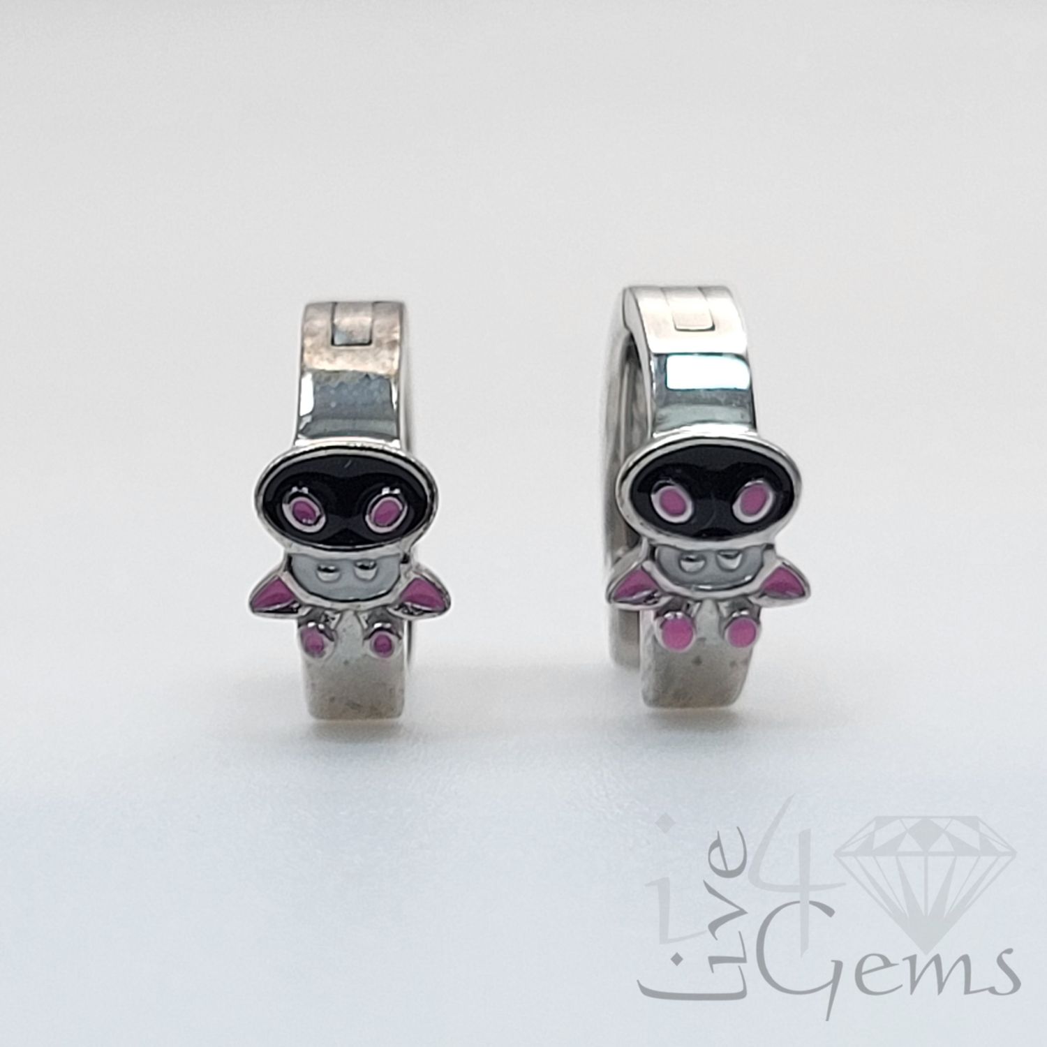 Silver Character Huggie