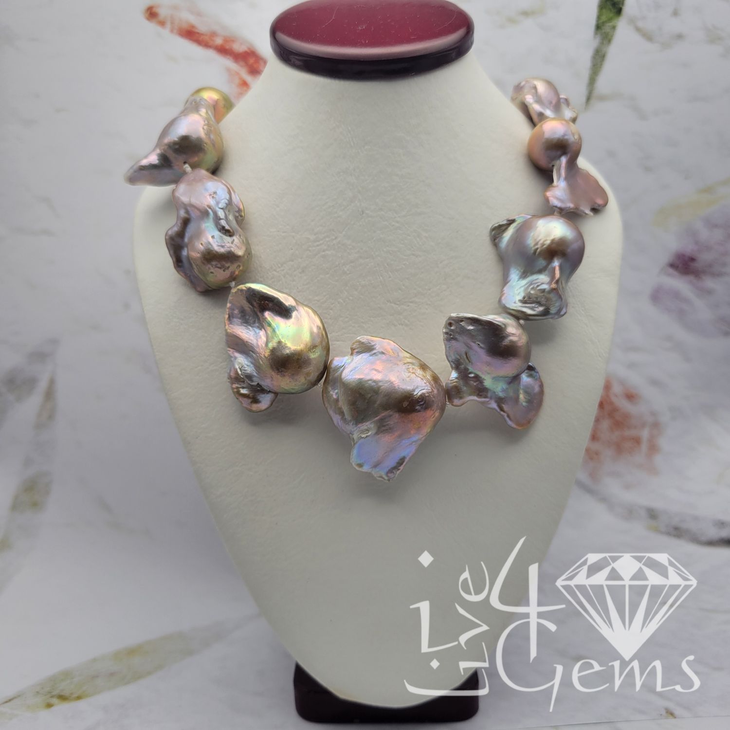 18&quot; Silver Natural Freshwater Baroque Pink Pearl Necklace