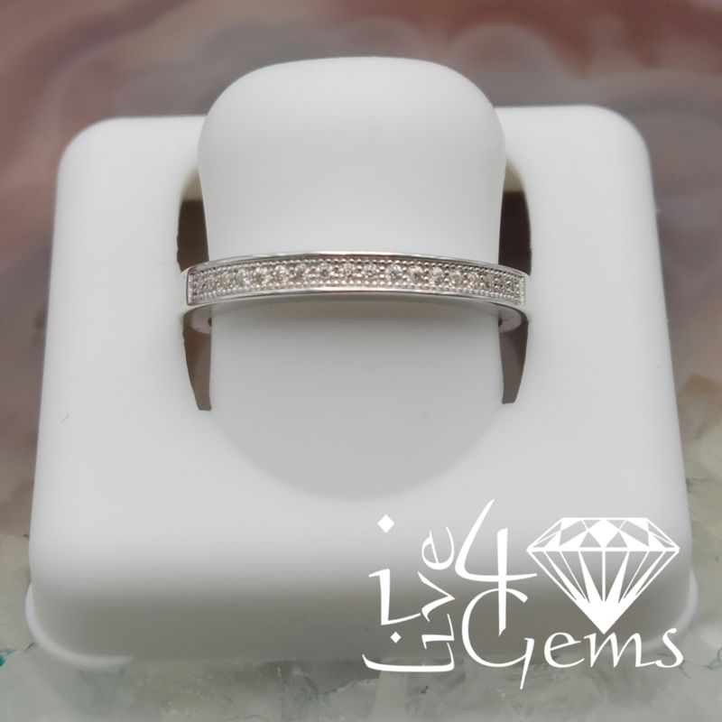 Silver Moissanite Band- 0.13ctw S8