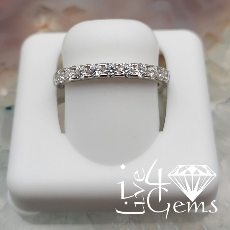 Silver Moissanite Band- 0.28ctw S8