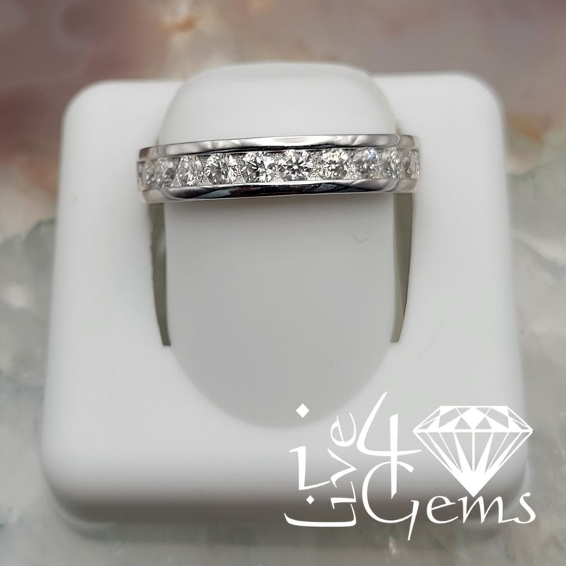Silver Moissanite Round 0.75ctw Ring
