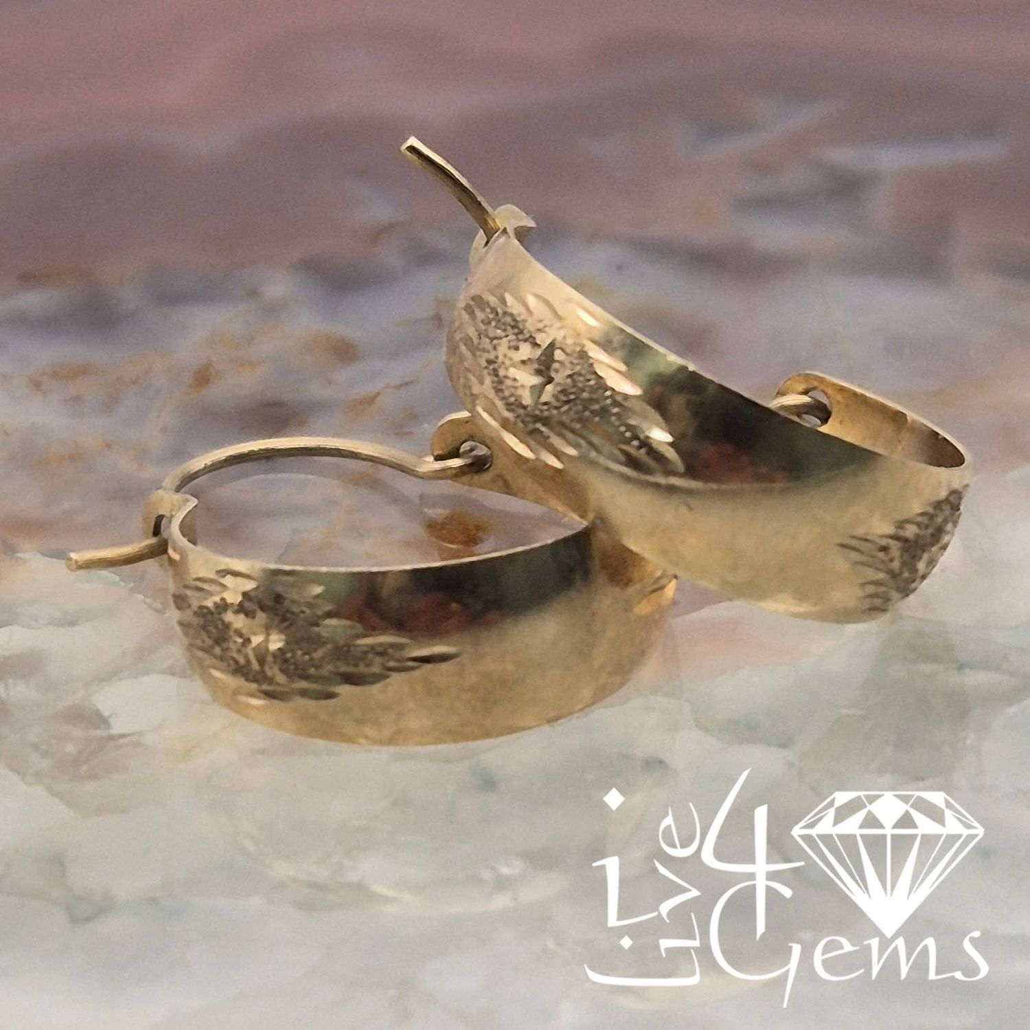 10kt Gold Basket Hoop