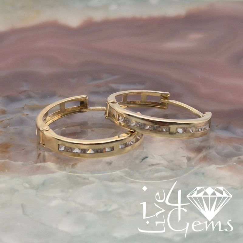 10kt Small CZ Hoop