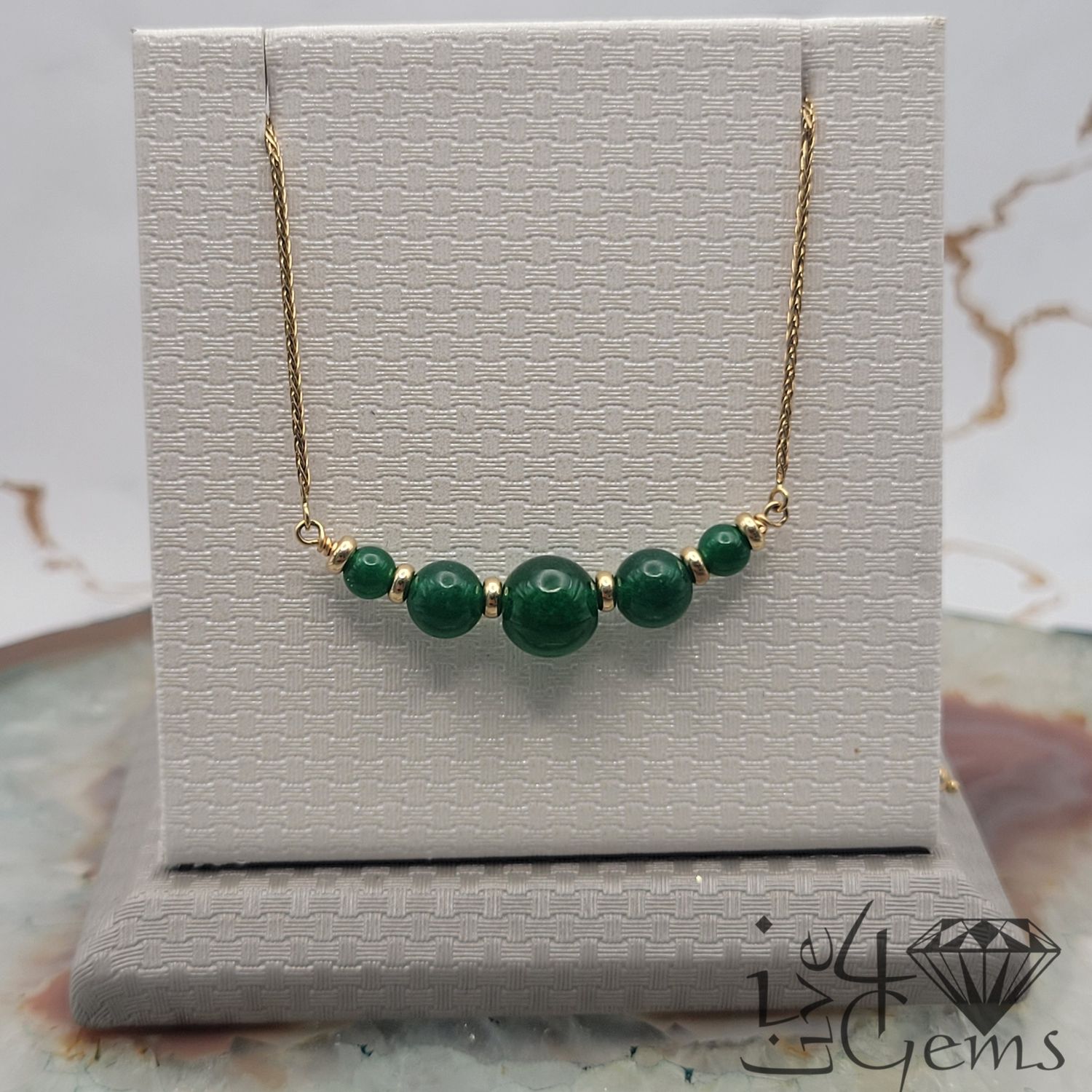 14kty Bead Jade Bolo Bracelet
