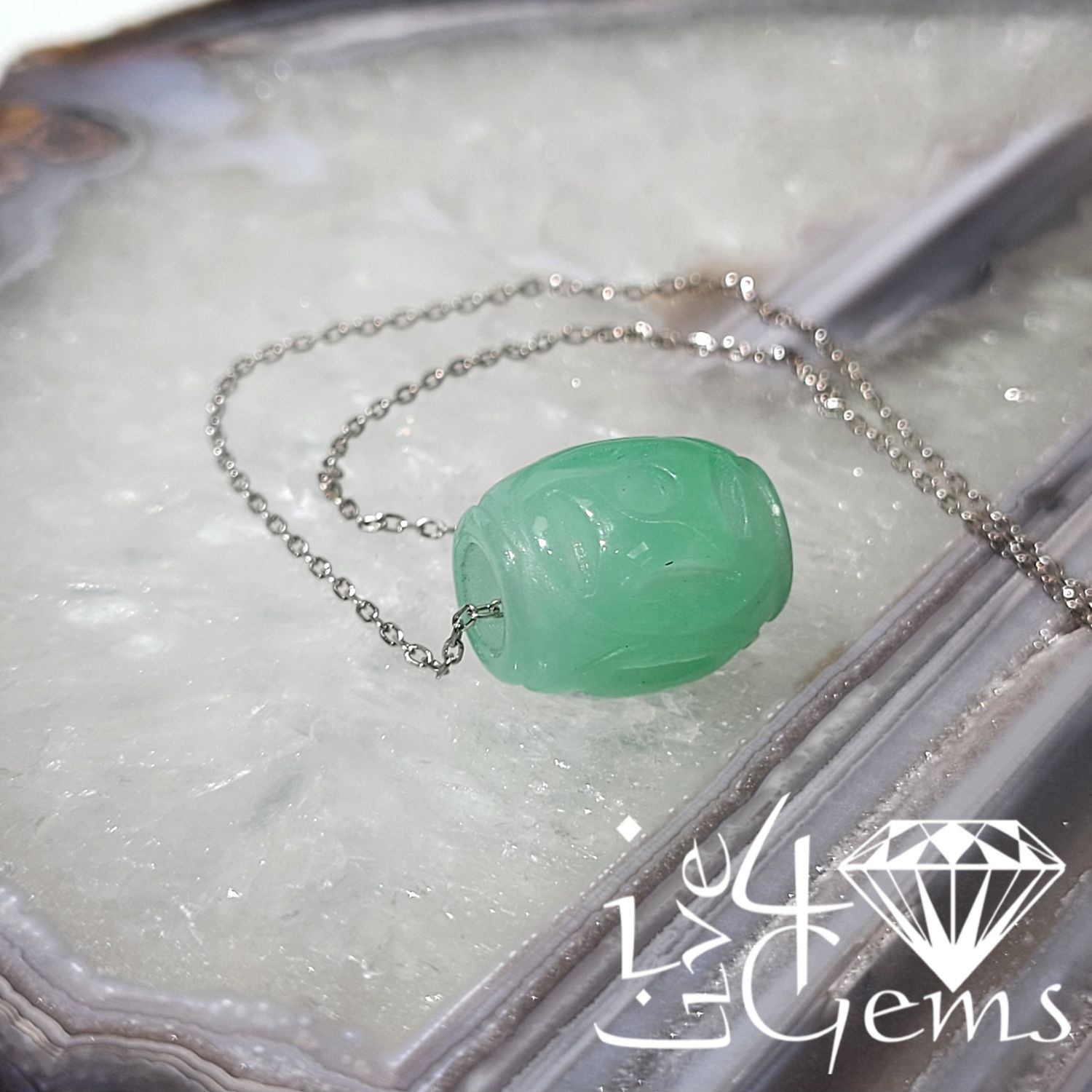 Jade Barrel Pendant