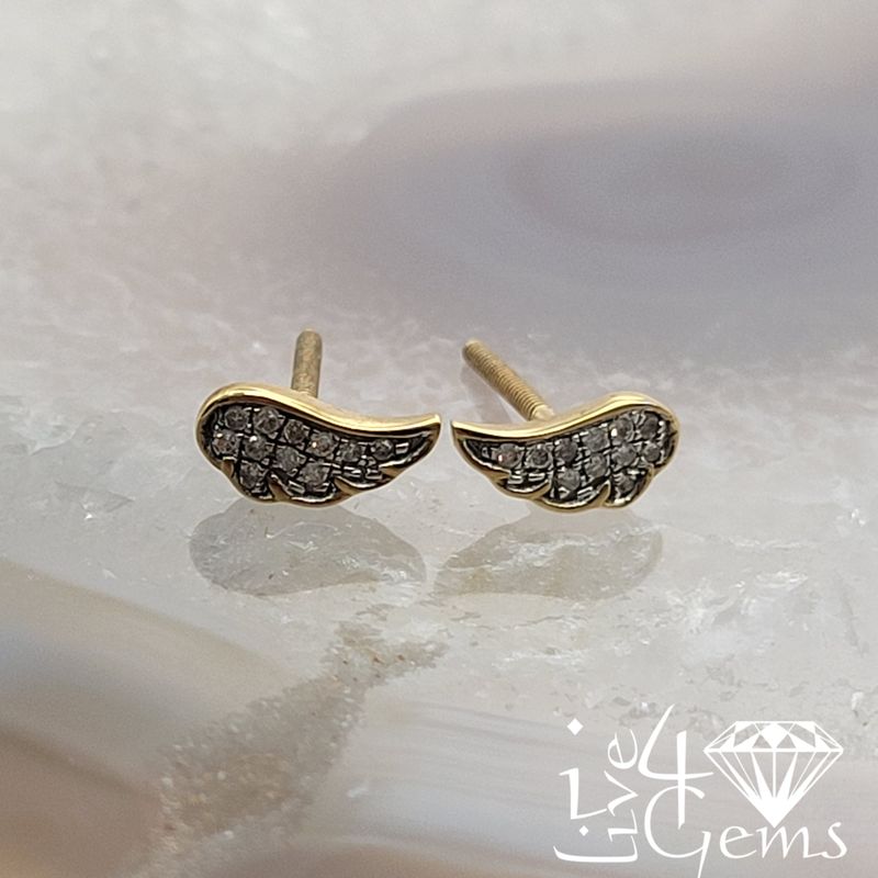 10kty 1/20ct Dia Wing Stud