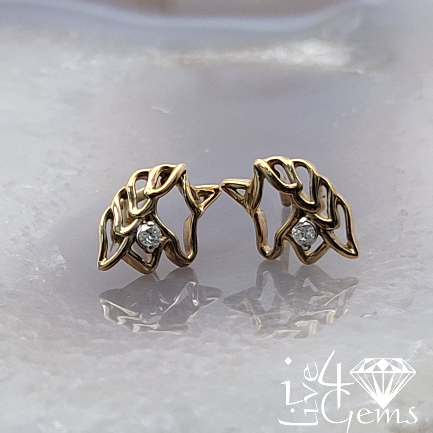 10kty 1/20ctw Dia Unicorn Stud