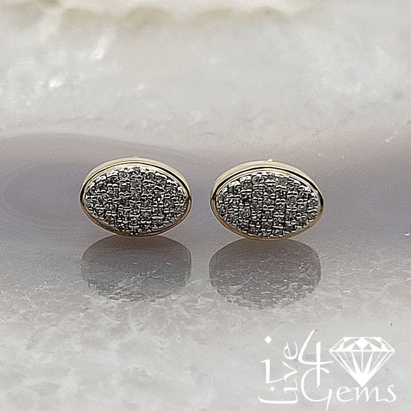10kty 1/5ctw Dia Oval Stud Earring