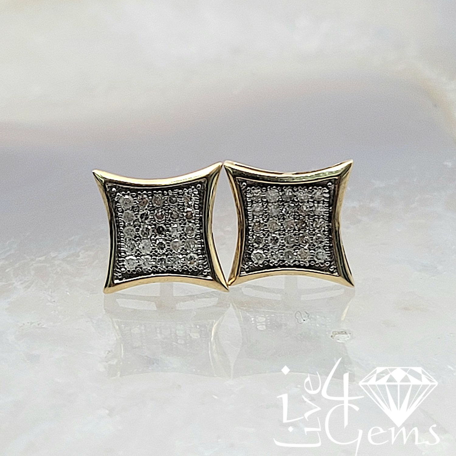 10kty 1/6ct Dia Micro-Pave Star Stud Earring