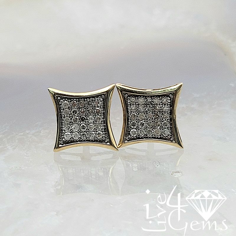 10kty 1/6ct Dia Micro-Pave Star Stud Earring
