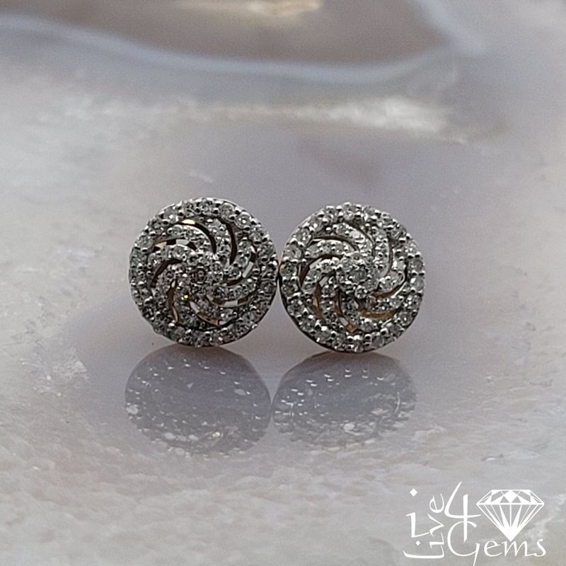 10kty 1/3ctw Dia Flower Stud