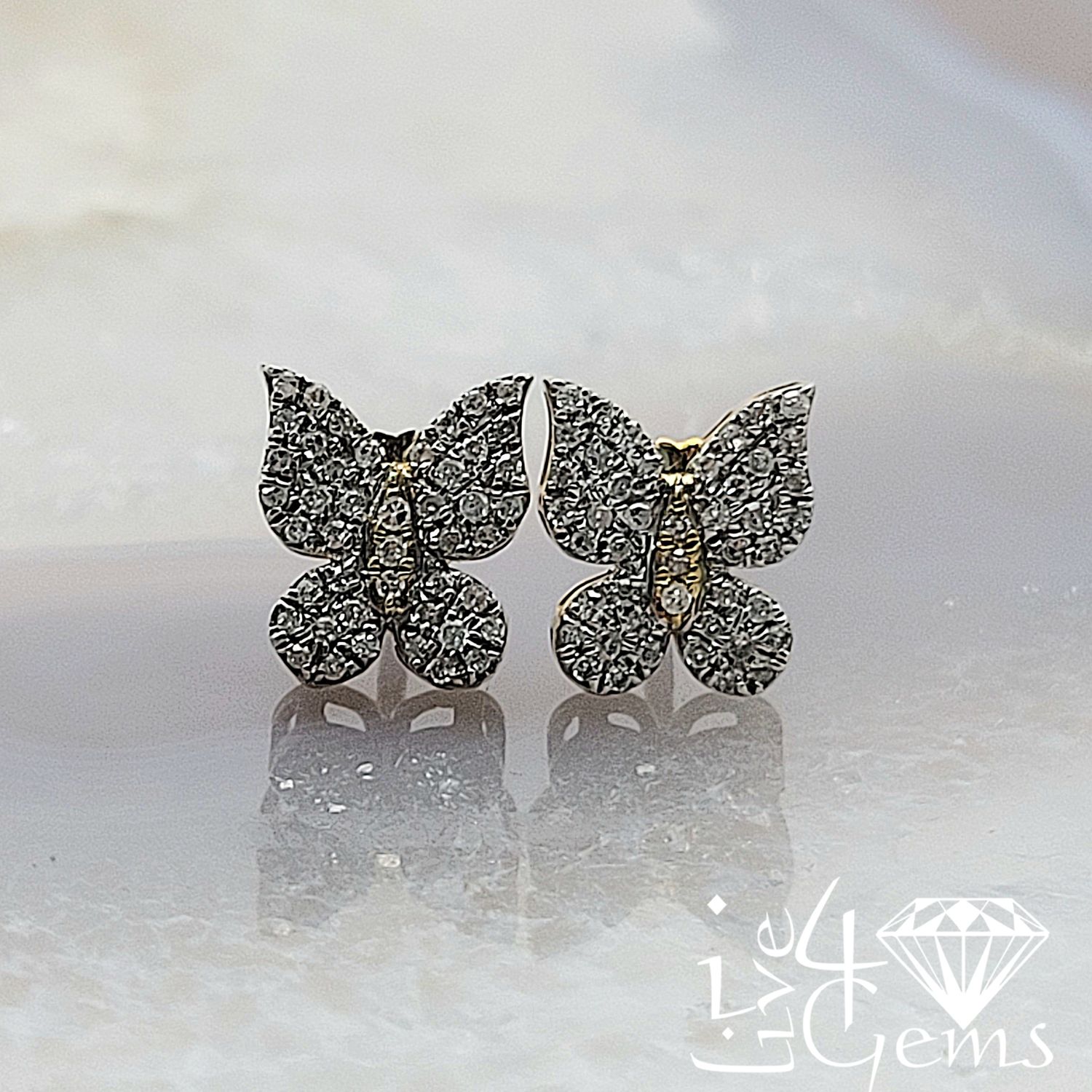 10kty 1/4ctw Dia Butterfly Stud