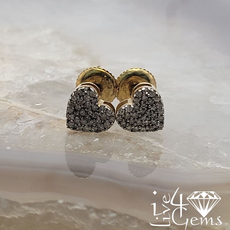 1/4ctw Diamond GP Silver Heart Stud