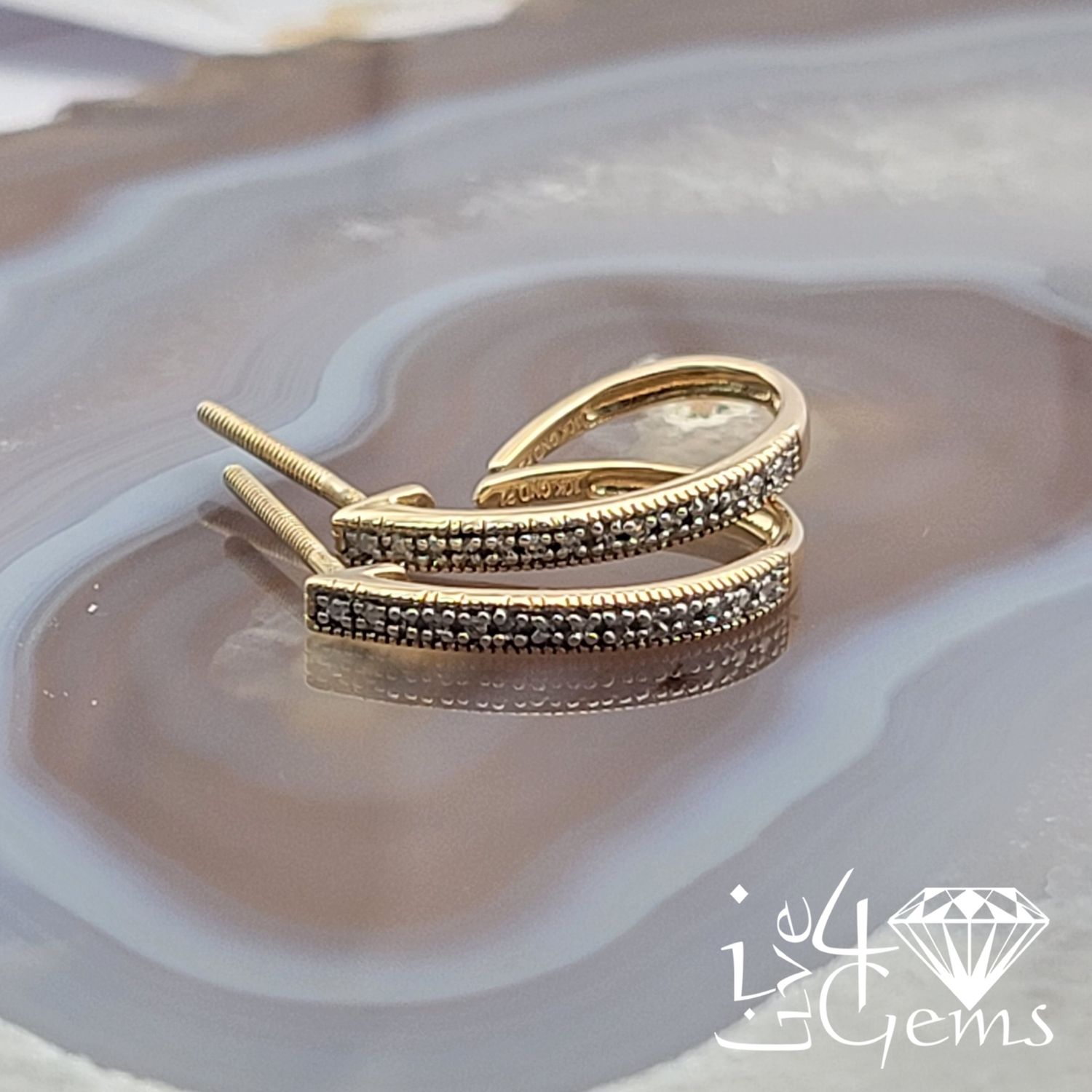 0.03ctw Dia J Hoop, Color: 10kt Yellow Gold